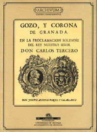 Gozo y corona de Granada en la proclamacin de Carlos III