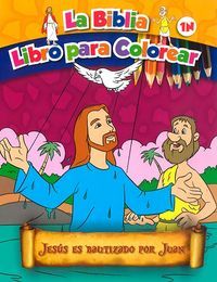 Jesus Es Bautizado Por Juan La Biblia Libro Para Colorear 1