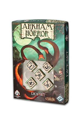 DISPLAY - ARKHAM HORROR DADOS (10) - BEIGE AND BLACK