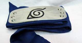 NARUTO BANDANA ALDEA DE LA HOJA EN AZUL