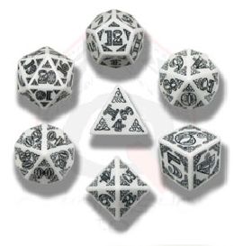 DADOS Q-WORKSHOP SET DE 7: CELTIC WHITE-BLACK