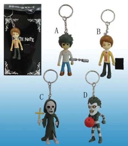 DEATH NOTE LLAVERO 9CM PERSONAJE 3D PVC (4 MODELOS)