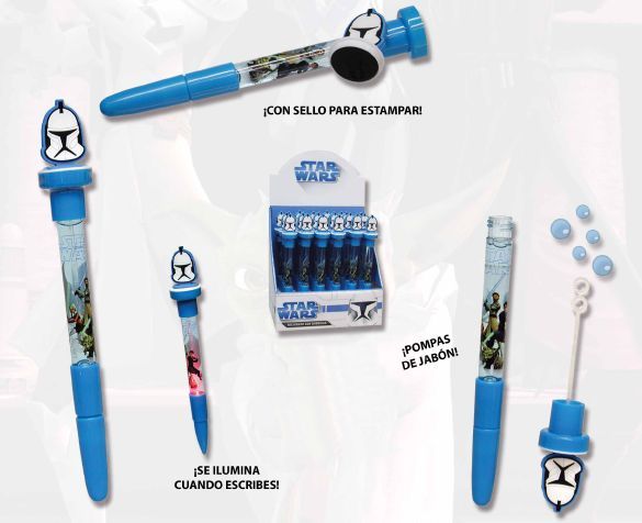 STAR WARS CLONE WARS BOLIGRAFO CON BURBUJAS