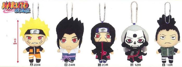 NARUTO LLAVERO PELUCHE SHIPPUDEN TUKE VOL.2 9CM (5 MODELOS)