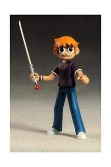 SCOTT PILGRIM FIGURA 16 CM SCOTT PILGRIM CON CAMISETA MORADA Y ESPADA