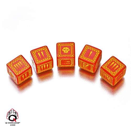 DADOS Q-WORKSHOP SET DE 5 D6 ORK RED & YELLOW