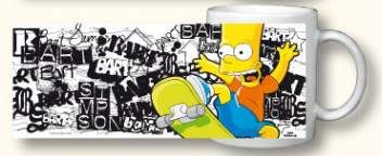 SIMPSONS TAZA BART EN MONOPATIN