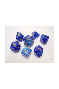 AZUL & ORO VELVET SET 7 DADOS