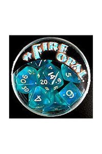 CAJA 7 DADOS FIRE OPAL AQUA WITH SAPPHIRE