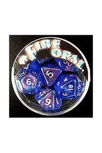 CAJA 7 DADOS FIRE OPAL BLUE WITH MAPLE