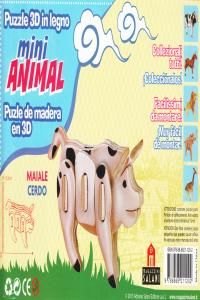 Cerdo Mini Animal Puzzle Madera 3d