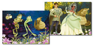 PUZZLE EDUCA 2X48 PZAS TIANA Y EL SAPO