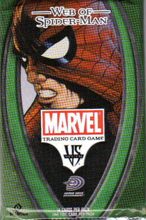 Sobre de 14 cartas MARVEL TRADING CARD: WEB OF SPIDER-MAN. En ingls.