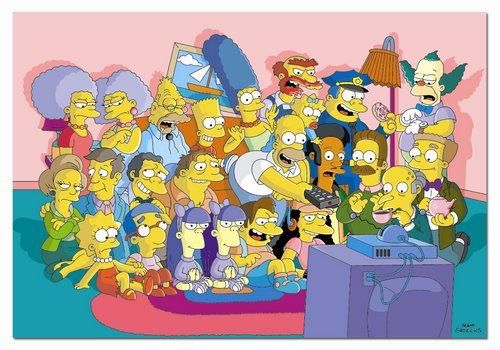 PUZZLE LOS SIMPSONS TODOS EN EL SOFA 1000