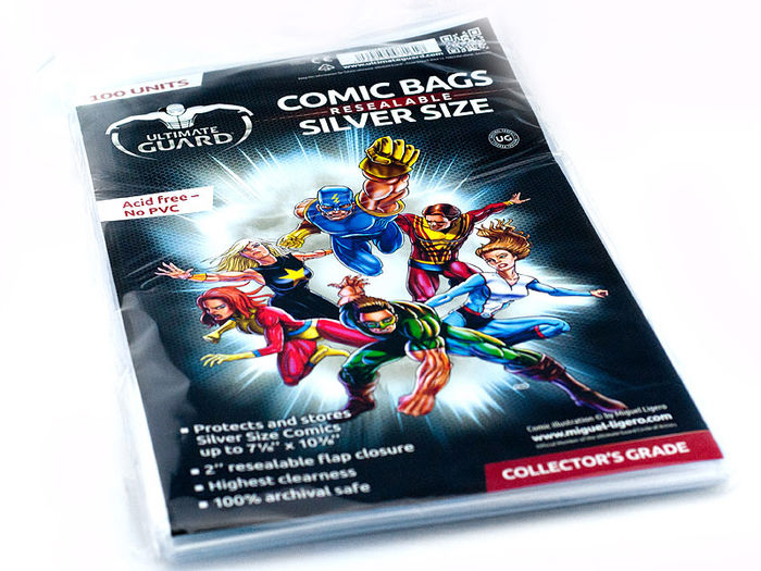 Ultimate Guard Comic Bags Bolsas con cierre reutilizable de Comics Silver Size (100)
