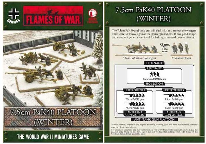 Portada de FOW 7.5CM PAK 40 PLATOON (WINTER)