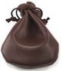 BOLSA POLIPIEL MARRON PEQ. CON CORDONES 90X105mm