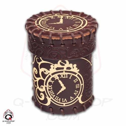CUBILETE DADOS Q-WORKSHOP BROWN-GOLDEN STEAMPUNK LEATHER CUP