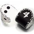 DADOS Q-WORKSHOP SET DE 2: UNIQUE RUNIC DICE D2WHITE/D4BLACK