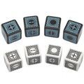 DADOS Q-WORKSHOP SET DE 8: DICE CYBERFUDGE BLACK/BLUE