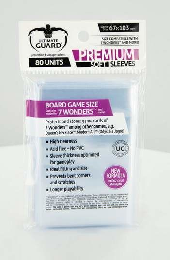 ULTIMATE GUARD PREMIUM SLEEVES FUNDAS DE CARTAS PARA 7 WONDERS (80)