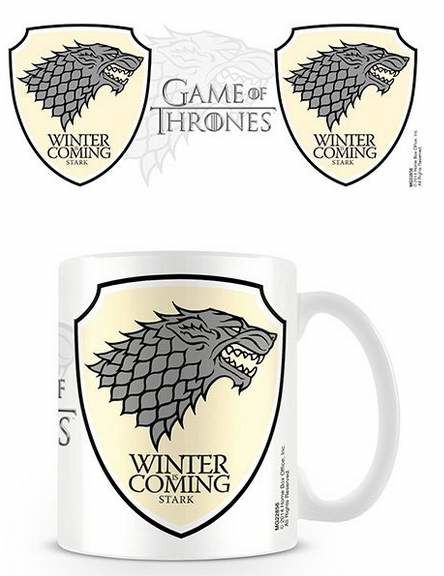 JUEGO DE TRONOS TAZA BLANCA STARK WINTER IS COMING