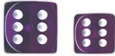 DADO PACK 36 D6 12 mm TRANS PURPLE & WHITE