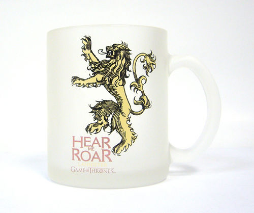 JUEGO DE TRONOS TAZA VIDRIO TRANSLUCIDA LANNISTER