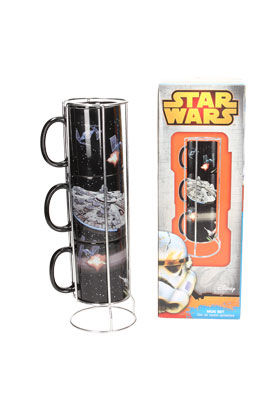 STAR WARS SET 3 TAZAS CERAMICA APILABLES BATALLA ESTRELLA-HALCON