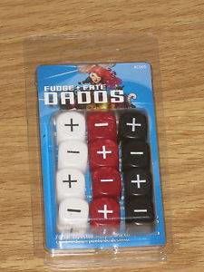 FATE DADOS FUDGE: BLANCO ROJO Y NEGRO