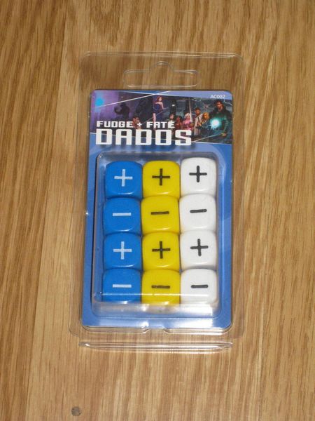 FATE DADOS FUDGE: AZUL AMARILLO Y BLANCO
