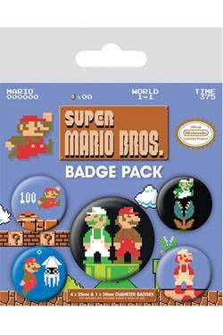 SUPER MARIO BROS PACK 5 CHAPAS