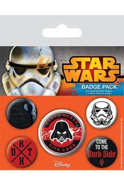 STAR WARS PACK 5 CHAPAS DARK SIDE