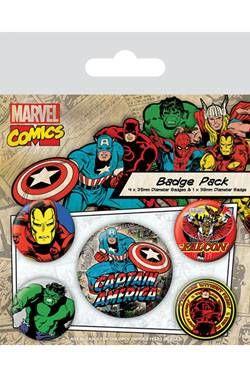 CAPITAN AMERICA PACK 5 CHAPAS MARVEL COMICS