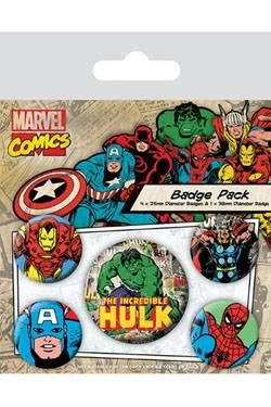 HULK PACK 5 CHAPAS MARVEL COMICS