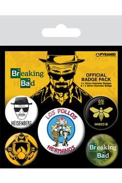 BREAKING BAD PACK 5 CHAPAS LOS POLLOS HERMANOS