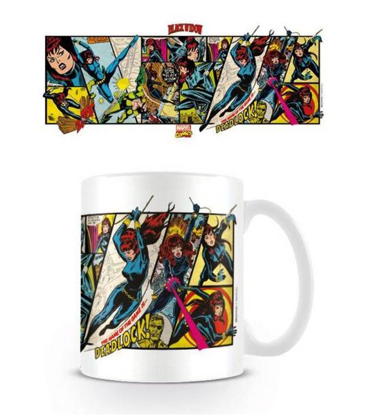 VIUDA NEGRA TAZA CERAMICA PANELS MARVEL