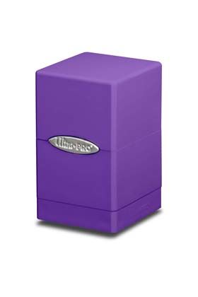 SATIN TOWER DECK BOX -PURPLE (LILA)