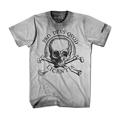 UC4 JR SKULL TEE WASHED GREY CAMISETA CHICO TALLA M UNCHARTED 4