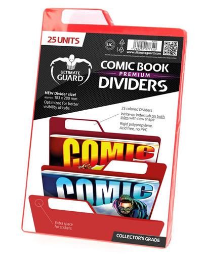 ULTIMATE GUARD COMIC BAGS SEPARADORES PARA COMIC ROJO (25)