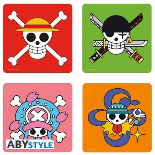ONE PIECE SET 4 POSAVASOS SKULLS