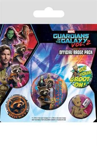 GUARDIANES DE LA GALAXIA VOL.2 PACK 5 CHAPAS ROCKET & GROOT