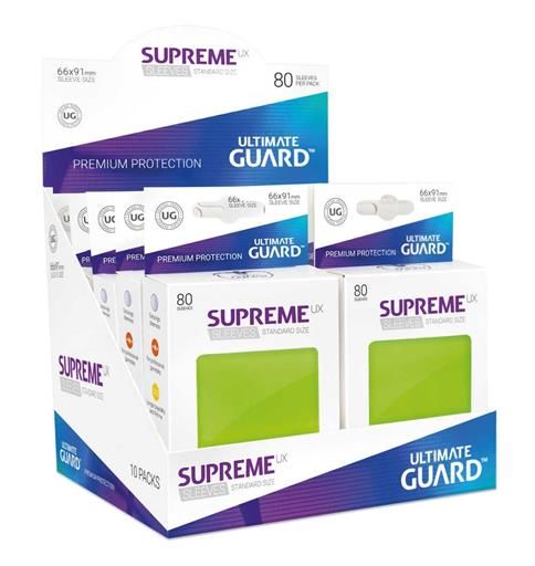 ULTIMATE GUARD SUPREME UX SLEEVES FUNDAS CARTAS ESTANDAR VERDE CLARO