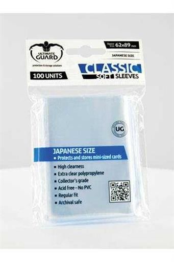 ULTIMATE GUARD CLASSIC SOFT SLEEVES FUNDAS CARTAS JAPONES TRANSPARENTE 100
