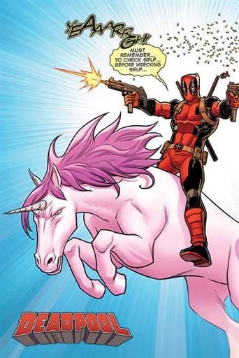 POSTER DEADPOOL UNICORN 61 X 91 CM