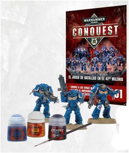 WARHAMMER 40000 CONQUEST COLECCION OFICIAL #001 PRIMARIS SPACE MARINE