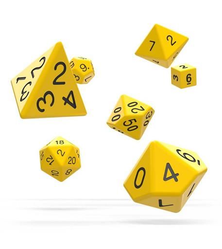 Portada de OAKIE DOAKIE DADOS RPG SET DE 7 SOLID AMARILLO