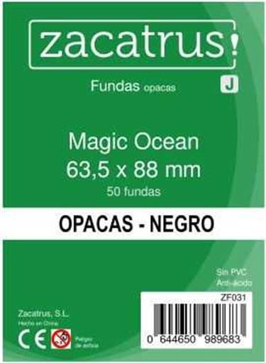 FUNDAS ZACATRUS MAGIC OCEAN STANDARD 63.5x88mm NEGRO (50 UDS)