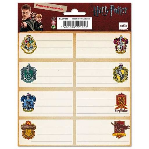 HARRY POTTER ETIQUETAS CASAS