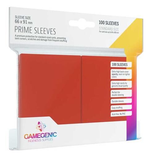 GAMEGENIC: PACK PRIME SLEEVES RED (100)